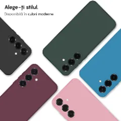 Husa CASEY STUDIOS compatibila cu Samsung Galaxy S25 Plus, Soft Silicone Premium, Microfibra in Interior, pentru Incarcare Wireless, Margini Ridicate pentru Protectia Ecranului si a Camerelor Roz