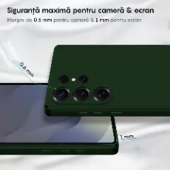 Husa CASEY STUDIOS compatibila cu Samsung Galaxy S25 Ultra, Soft Silicone Premium, Microfibra in Interior, pentru Incarcare Wireless, Margini Ridicate pentru Protectia Ecranului si a Camerelor Webster Green