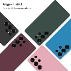 Husa CASEY STUDIOS compatibila cu Samsung Galaxy S25 Ultra, Soft Silicone Premium, Microfibra in Interior, pentru Incarcare Wireless, Margini Ridicate pentru Protectia Ecranului si a Camerelor Roz