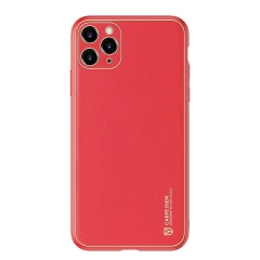 Husa iPhone 12 Pro Max Dux Ducis Yolo din TPU si PU leather - Rosu Rosu