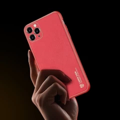 Husa iPhone 12 Pro Max Dux Ducis Yolo din TPU si PU leather - Rosu Rosu