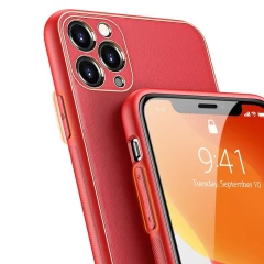 Husa iPhone 12 Pro Max Dux Ducis Yolo din TPU si PU leather - Rosu Rosu