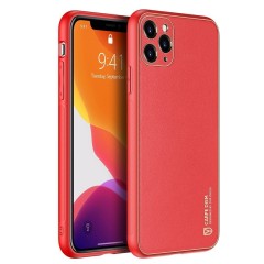 Husa iPhone 12 Pro Max Dux Ducis Yolo din TPU si PU leather - Rosu