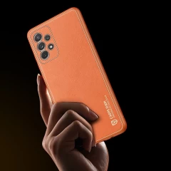 Husa Samsung Galaxy A72 4G Dux Ducis Yolo din TPU si PU leather - Portocaliu Portocaliu