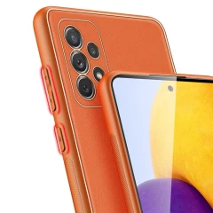Husa Samsung Galaxy A72 4G Dux Ducis Yolo din TPU si PU leather - Portocaliu Portocaliu
