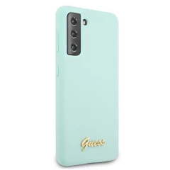 Husa Samsung Galaxy S21 Plus Guess Silicone Script Metal Logo - Albastru Albastru
