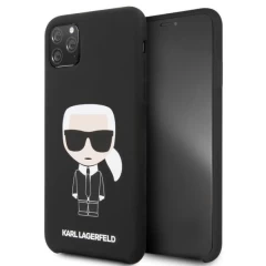 Husa iPhone 11 Pro Max Karl Lagerfeld Silicone Iconic - Negru Negru