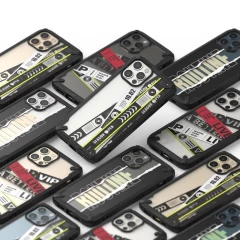 Husa iPhone 12 Pro Max Ringke Fusion X Design cu TPU Bumper (Ticket band) (XDAP0025) - Negru Negru