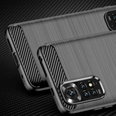 Husa Xiaomi Redmi Note 11 / Poco M4 Pro Arpex Carbon Silicone - Negru Negru