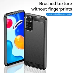 Husa Xiaomi Redmi Note 11 / Poco M4 Pro Arpex Carbon Silicone - Negru Negru