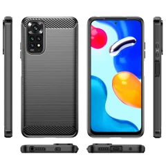 Husa Xiaomi Redmi Note 11 / Poco M4 Pro Arpex Carbon Silicone - Negru Negru