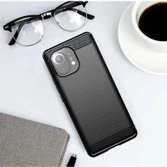 Husa Xiaomi Mi 11 Lite / Mi 11 Lite 5G / 11 Lite 5G NE Arpex Carbon Silicone - Negru Negru