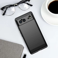 Husa Google Pixel 6 Arpex Carbon Silicone - Negru Negru