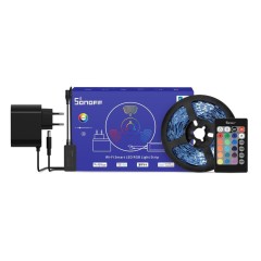 Banda LED Smart Sonoff L2 Lite, RGB, 5m, WiFi, Control prin aplicatie si vocal, 5m, Telecomanda si adaptor incluse