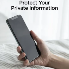Folie Sticla iPhone 11 / XR Spigen Privacy Glass.TR - Black Black