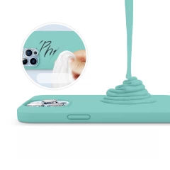 Husa iPhone 13 Pro Max Casey Studios Premium Soft Silicone - Turqoise