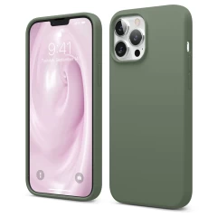 Husa iPhone 13 Pro Max Casey Studios Premium Soft Silicone - Gray Webster Green 