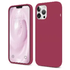 Husa iPhone 13 Pro Max Casey Studios Premium Soft Silicone - Gray Burgundy 