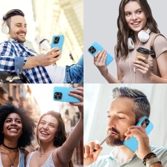 Husa iPhone 13 Pro Max Casey Studios Premium Soft Silicone - Acid Blue