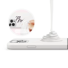 Husa iPhone 13 Pro Max Casey Studios Premium Soft Silicone - Alb Alb