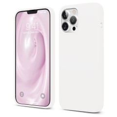 Husa iPhone 13 Pro Max Casey Studios Premium Soft Silicone - Alb