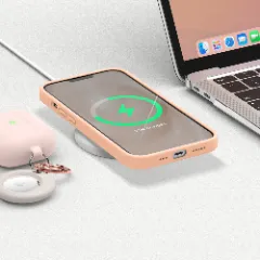 Husa iPhone 13 Casey Studios Premium Soft Silicone Pink Sand