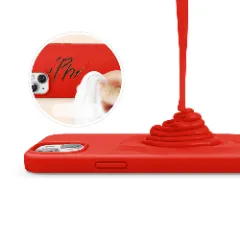 Husa CASEY STUDIOS™ pentru iPhone 13 Mini, Soft Silicone Premium, Microfibra in Interior, de Protectie, Ultra Slim, pentru Incarcare Wireless, Margini Ridicate pentru Protectia Ecranului si a Camerelor Red