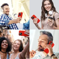 Husa CASEY STUDIOS™ pentru iPhone 13 Mini, Soft Silicone Premium, Microfibra in Interior, de Protectie, Ultra Slim, pentru Incarcare Wireless, Margini Ridicate pentru Protectia Ecranului si a Camerelor Red
