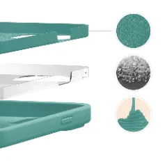 Husa CASEY STUDIOS™ pentru iPhone 13 Mini, Soft Silicone Premium, Microfibra in Interior, de Protectie, Ultra Slim, pentru Incarcare Wireless, Margini Ridicate pentru Protectia Ecranului si a Camerelor Turqoise
