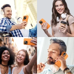 Husa CASEY STUDIOS™ pentru iPhone 13 Mini, Soft Silicone Premium, Microfibra in Interior, de Protectie, Ultra Slim, pentru Incarcare Wireless, Margini Ridicate pentru Protectia Ecranului si a Camerelor Nectarine
