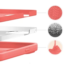 Husa CASEY STUDIOS™ pentru iPhone 13 Mini, Soft Silicone Premium, Microfibra in Interior, de Protectie, Ultra Slim, pentru Incarcare Wireless, Margini Ridicate pentru Protectia Ecranului si a Camerelor Flamingo