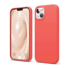 Husa CASEY STUDIOS™ pentru iPhone 13 Mini, Soft Silicone Premium, Microfibra in Interior, de Protectie, Ultra Slim, pentru Incarcare Wireless, Margini Ridicate pentru Protectia Ecranului si a Camerelor Flamingo 