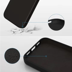 Husa CASEY STUDIOS™ pentru iPhone 13 Mini, Soft Silicone Premium, Microfibra in Interior, de Protectie, Ultra Slim, pentru Incarcare Wireless, Margini Ridicate pentru Protectia Ecranului si a Camerelor Negru