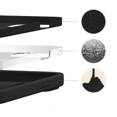 Husa CASEY STUDIOS™ pentru iPhone 13 Mini, Soft Silicone Premium, Microfibra in Interior, de Protectie, Ultra Slim, pentru Incarcare Wireless, Margini Ridicate pentru Protectia Ecranului si a Camerelor Negru