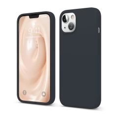 Husa CASEY STUDIOS™ pentru iPhone 13 Mini, Soft Silicone Premium, Microfibra in Interior, de Protectie, Ultra Slim, pentru Incarcare Wireless, Margini Ridicate pentru Protectia Ecranului si a Camerelor Midnight Blue 