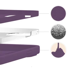 Husa CASEY STUDIOS™ pentru iPhone 13 Mini, Soft Silicone Premium, Microfibra in Interior, de Protectie, Ultra Slim, pentru Incarcare Wireless, Margini Ridicate pentru Protectia Ecranului si a Camerelor Light Purple