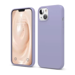 Husa CASEY STUDIOS™ pentru iPhone 13 Mini, Soft Silicone Premium, Microfibra in Interior, de Protectie, Ultra Slim, pentru Incarcare Wireless, Margini Ridicate pentru Protectia Ecranului si a Camerelor Light Lilac 