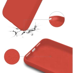 Husa CASEY STUDIOS™ pentru iPhone 13 Mini, Soft Silicone Premium, Microfibra in Interior, de Protectie, Ultra Slim, pentru Incarcare Wireless, Margini Ridicate pentru Protectia Ecranului si a Camerelor Orange