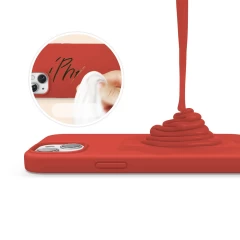 Husa CASEY STUDIOS™ pentru iPhone 13 Mini, Soft Silicone Premium, Microfibra in Interior, de Protectie, Ultra Slim, pentru Incarcare Wireless, Margini Ridicate pentru Protectia Ecranului si a Camerelor Orange