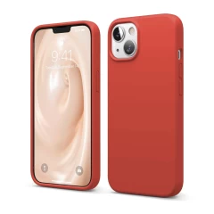 Husa CASEY STUDIOS™ pentru iPhone 13 Mini, Soft Silicone Premium, Microfibra in Interior, de Protectie, Ultra Slim, pentru Incarcare Wireless, Margini Ridicate pentru Protectia Ecranului si a Camerelor Orange 