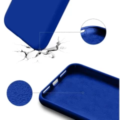 Husa CASEY STUDIOS™ pentru iPhone 13 Mini, Soft Silicone Premium, Microfibra in Interior, de Protectie, Ultra Slim, pentru Incarcare Wireless, Margini Ridicate pentru Protectia Ecranului si a Camerelor Dark Blue