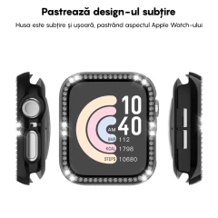 Carcasa Apple Watch 4/5/6/SE - 38MM Casey Studios Diamond Negru