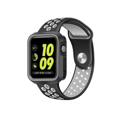 Carcasa 38 MM - 1/2/3/4/5/6/7/8/SE/Ultra Casey Studios Rugged Silicone - Negru/gri Negru/gri