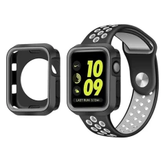 Carcasa 38 MM - 1/2/3/4/5/6/7/8/SE/Ultra Casey Studios Rugged Silicone - Negru/gri Negru/gri