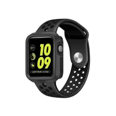 Carcasa 38 MM - 1/2/3/4/5/6/7/8/SE/Ultra Casey Studios Rugged Silicone - Negru Negru