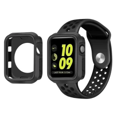Carcasa 38 MM - 1/2/3/4/5/6/7/8/SE/Ultra Casey Studios Rugged Silicone - Negru Negru