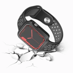 Carcasa 41 MM - 1/2/3/4/5/6/7/8/SE/Ultra Casey Studios Rugged Silicone - Negru/gri Negru/gri