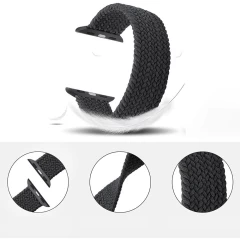 Curea Apple Watch 1/2/3/4/5/6/7/8/SE - 38/40/41 MM - XXS - Braided Loop Casey Studios Casey Studios - Space Gray Space Gray