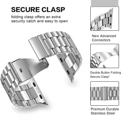 Curea Apple Watch 1/2/3/4/5/6/7/8/SE - 38/40/41 MM Metallic Casey Studios Casey Studios - Silver Silver