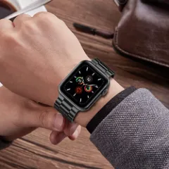 Curea Apple Watch 1/2/3/4/5/6/7/8/SE/Ultra - 42/44/45/49 MM Metallic Casey Studios Negru